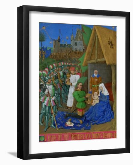 Les Heures D'Etienne Chavalier: Adoration of the Three Magi-Jean Fouquet-Framed Giclee Print