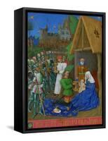 Les Heures D'Etienne Chavalier: Adoration of the Three Magi-Jean Fouquet-Framed Stretched Canvas