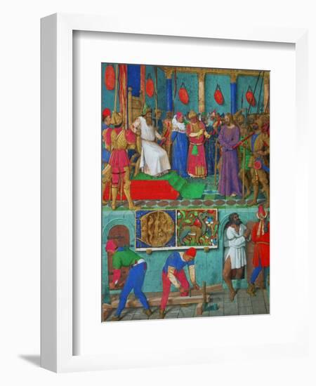 Les Heures D'Etienne Chavalier: Christ Before Pilate-Jean Fouquet-Framed Giclee Print