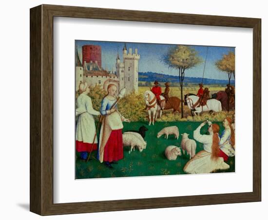 Les Heures D'Etienne Chavalier: Saint Margaret and the Prefect Olybrius-Jean Fouquet-Framed Giclee Print