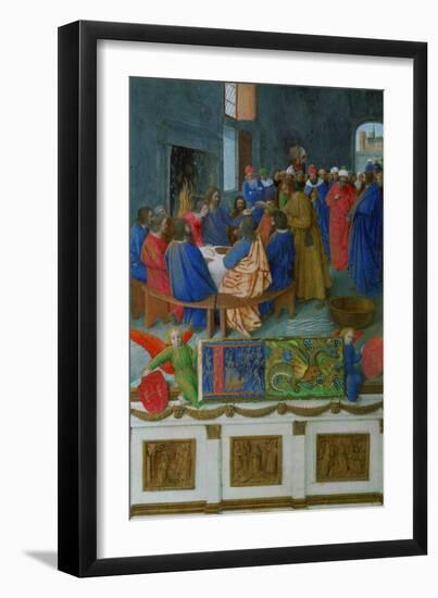Les Heures D'Etienne Chavalier: The Last Supper-Jean Fouquet-Framed Giclee Print