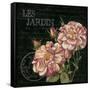 Les Jardin Roses Sq.-Kimberly Poloson-Framed Stretched Canvas