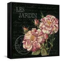 Les Jardin Roses Sq.-Kimberly Poloson-Framed Stretched Canvas