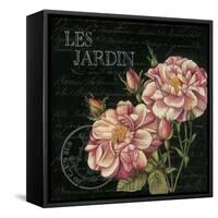 Les Jardin Roses Sq.-Kimberly Poloson-Framed Stretched Canvas