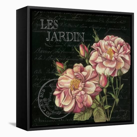 Les Jardin Roses Sq.-Kimberly Poloson-Framed Stretched Canvas