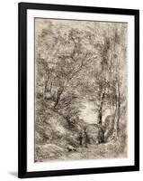 Les Jardins D'Horace, 1856-Jean-Baptiste-Camille Corot-Framed Premium Giclee Print