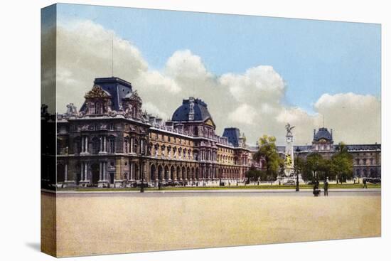 Les Jardins Du Louvre, Paris, 1900-null-Stretched Canvas