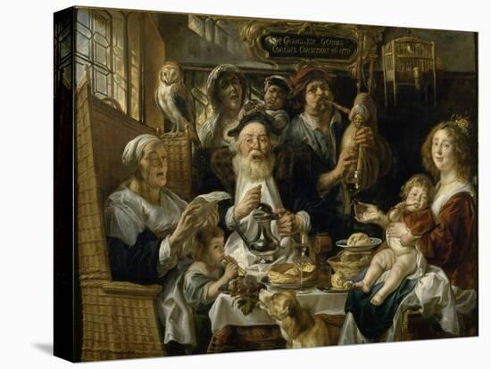 Les Jeunes piaillent comme chantent les vieux-Jacob Jordaens-Stretched Canvas