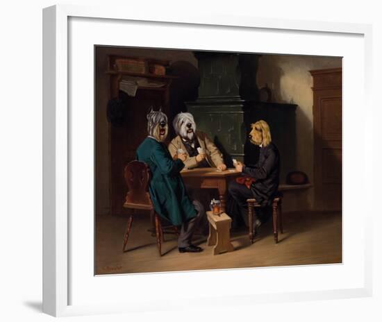 Les joueurs de cartes-Thierry Poncelet-Framed Premium Giclee Print