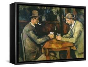 Les joueurs de cartes-Paul Cézanne-Framed Stretched Canvas