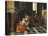 Les Joueurs de cartes-Pieter de Hooch-Stretched Canvas