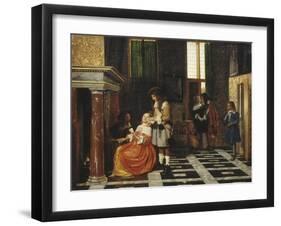 Les Joueurs de cartes-Pieter de Hooch-Framed Giclee Print