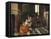 Les Joueurs de cartes-Pieter de Hooch-Framed Stretched Canvas