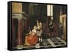 Les Joueurs de cartes-Pieter de Hooch-Framed Stretched Canvas