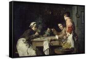 Les Joueurs de cartes-Joseph Bail-Framed Stretched Canvas
