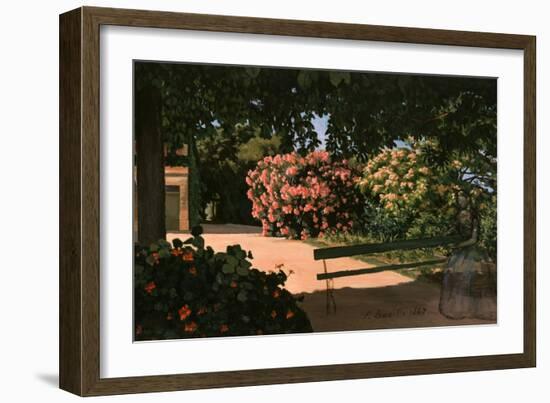 Les Lauriers Roses, 1867-Frederic Bazille-Framed Giclee Print