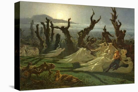 Les Lavandieres De La Nuit (The Washerwomen of the Night) circa 1861-Jean Edouard Dargent-Stretched Canvas