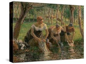 Les Lavandieres, the Washerwomen, 1895-Camille Pissarro-Stretched Canvas