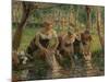 Les Lavandieres, the Washerwomen, 1895-Camille Pissarro-Mounted Giclee Print