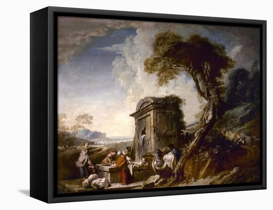 Les Laveuses-Francois Boucher-Framed Stretched Canvas