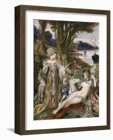 Les Licornes-Gustave Moreau-Framed Giclee Print