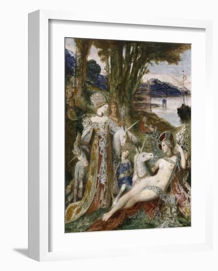 Les Licornes-Gustave Moreau-Framed Giclee Print