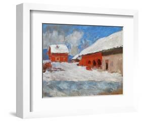 Les Maisons Rouges a Bjoernegaard, Norvege, 1895-Claude Monet-Framed Art Print