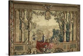 Les Maisons royales. Octobre, signe du Scorpion : promenade de Louis XIV en vue du château des-Brun Charles Le-Stretched Canvas