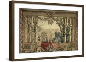 Les Maisons royales. Octobre, signe du Scorpion : promenade de Louis XIV en vue du château des-Brun Charles Le-Framed Giclee Print