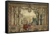 Les Maisons royales. Octobre, signe du Scorpion : promenade de Louis XIV en vue du château des-Brun Charles Le-Framed Stretched Canvas