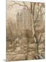 Les Maisons royales. Une entrefenêtre de la tenture. Une chasse en vue du château de Madrid-Charles Le Brun-Mounted Giclee Print