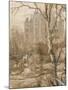 Les Maisons royales. Une entrefenêtre de la tenture. Une chasse en vue du château de Madrid-Charles Le Brun-Mounted Giclee Print