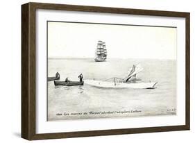 Les Marins Du Harpon Abordent Aeroplane Latham-null-Framed Giclee Print