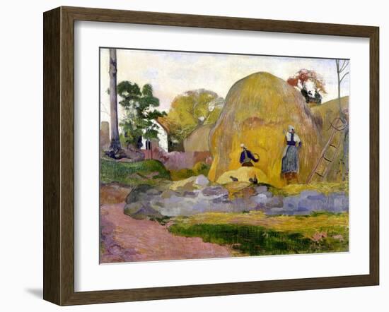 Les meules jaunes-Paul Gauguin-Framed Giclee Print