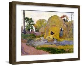 Les meules jaunes-Paul Gauguin-Framed Giclee Print