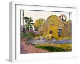 Les meules jaunes-Paul Gauguin-Framed Giclee Print