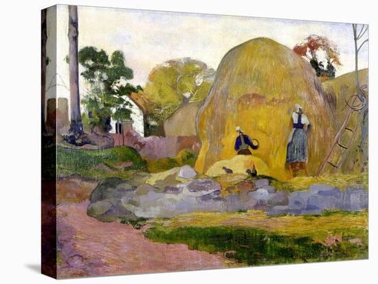 Les meules jaunes-Paul Gauguin-Stretched Canvas