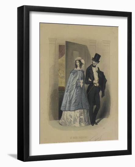 Les modes parisiennes, 1846 : gravure de mode N°191-null-Framed Giclee Print