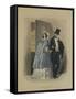 Les modes parisiennes, 1846 : gravure de mode N°191-null-Framed Stretched Canvas