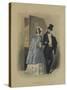 Les modes parisiennes, 1846 : gravure de mode N°191-null-Stretched Canvas