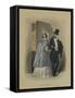 Les modes parisiennes, 1846 : gravure de mode N°191-null-Framed Stretched Canvas