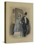 Les modes parisiennes, 1846 : gravure de mode N°191-null-Stretched Canvas