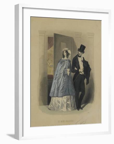 Les modes parisiennes, 1846 : gravure de mode N°191-null-Framed Giclee Print