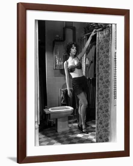 LES MORDUS (The Delinquents) by Rene Jolivet with Bernadette Lafont, 1960 (b/w photo)-null-Framed Photo