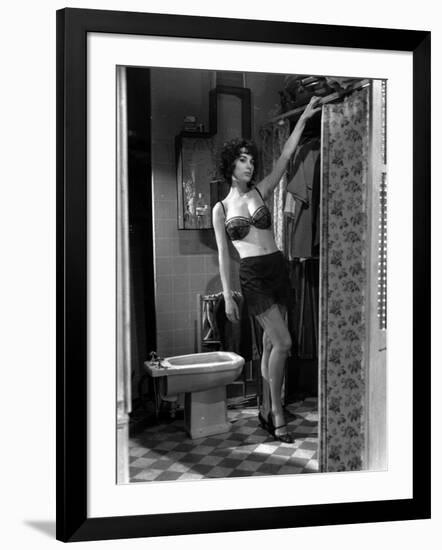 LES MORDUS (The Delinquents) by Rene Jolivet with Bernadette Lafont, 1960 (b/w photo)-null-Framed Photo