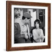 LES MORDUS (The Delinquents) by Rene Jolivet with Sacha Distel and Bernadette Lafont, 1960 (b/w pho-null-Framed Photo