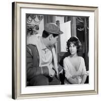 LES MORDUS (The Delinquents) by Rene Jolivet with Sacha Distel and Bernadette Lafont, 1960 (b/w pho-null-Framed Photo