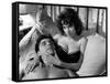 LES MORDUS (The Delinquents) by ReneJolivet with Bernadette Lafont and Sacha Distel, 1960 (b/w phot-null-Framed Stretched Canvas