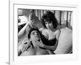 LES MORDUS (The Delinquents) by ReneJolivet with Bernadette Lafont and Sacha Distel, 1960 (b/w phot-null-Framed Photo