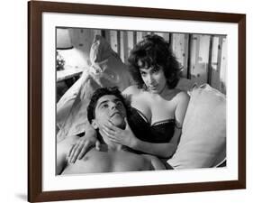 LES MORDUS (The Delinquents) by ReneJolivet with Bernadette Lafont and Sacha Distel, 1960 (b/w phot-null-Framed Photo